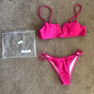 Pink bikini Top and bottom Size Small